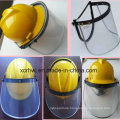 Schützende Gesichtsmaske, PVC / PC Schirm Faceshield Visor, PC Visor Face Shield für Sicherheitshelm, PVC Face Shield Visor, Transparente Face Shield Visor, Green Face Shield